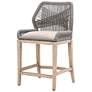 4_Loom 26" Light Gray Fabric Woven Counter Stool more views
