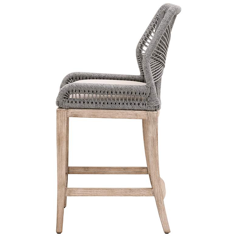 Image 5 Loom 26" Light Gray Fabric Woven Counter Stool more views