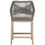 7_Loom 26" Light Gray Fabric Woven Counter Stool more views
