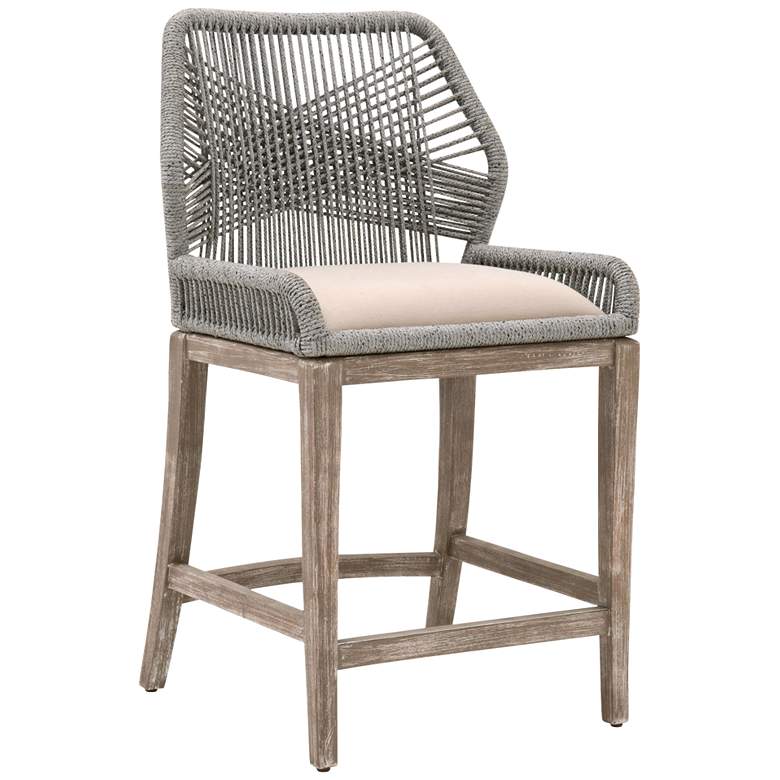Image 1 Loom 26 inch Platinum Rope and Stone Wash Counter Stool
