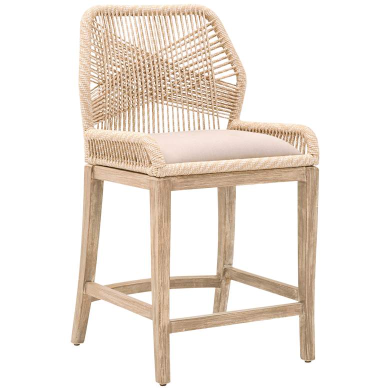 Loom 26&quot; Sand Rope and Stone Wash Counter Stool