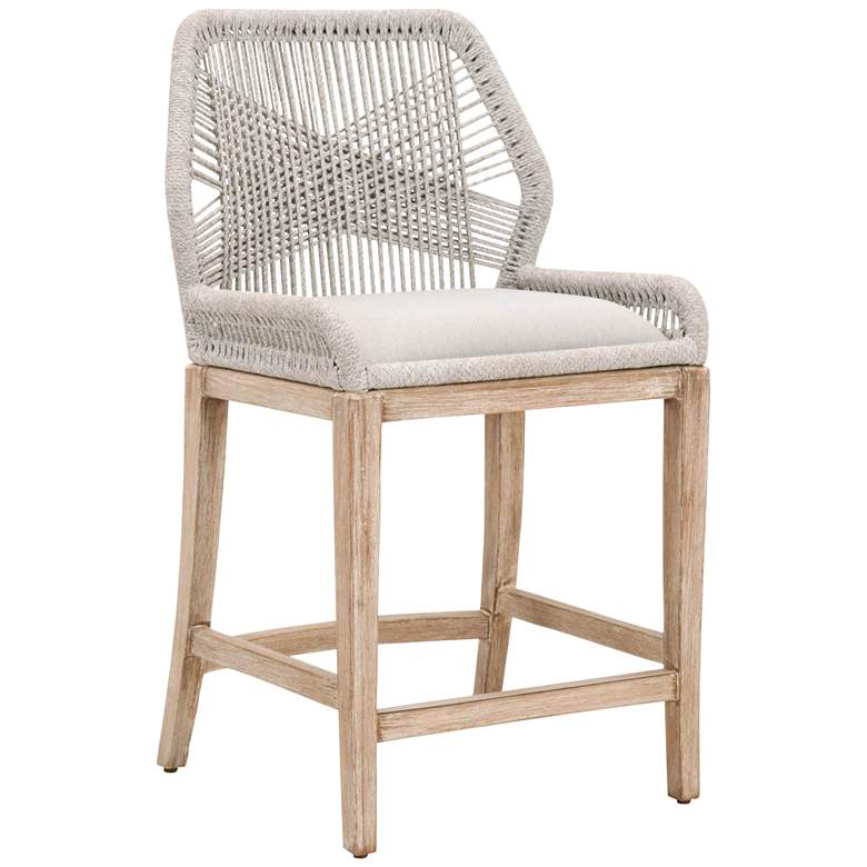Image 1 Loom 26" Taupe White Rope and Natural Gray Counter Stool
