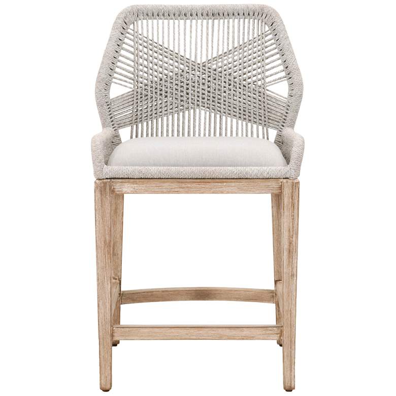Image 2 Loom 26" Taupe White Rope and Natural Gray Counter Stool more views