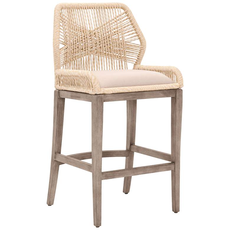 Image 1 Loom 30 inch Sand Rope and Stone Wash Bar Stool