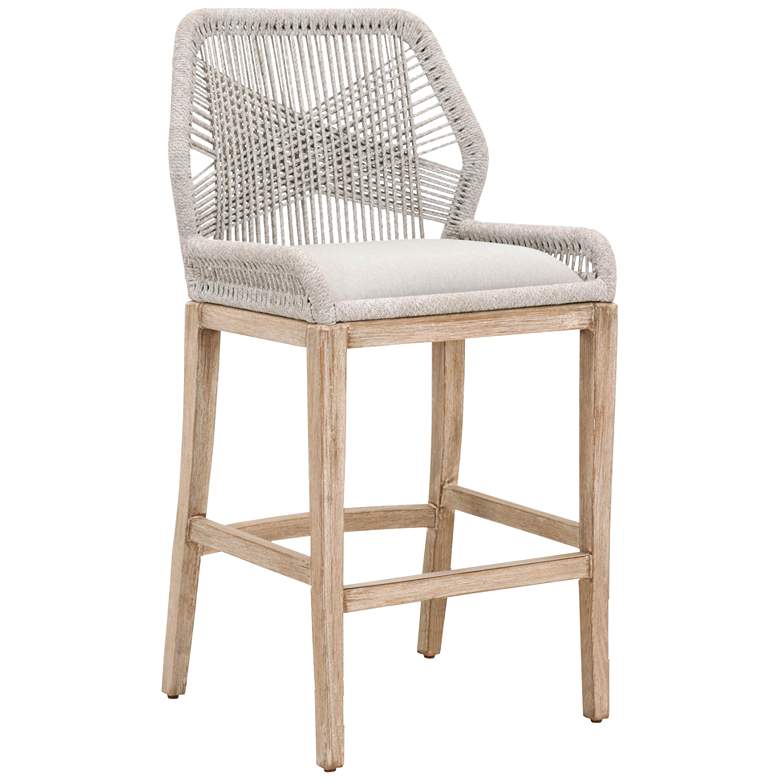 Loom 30&quot; Taupe White Rope and Natural Gray Bar Stool
