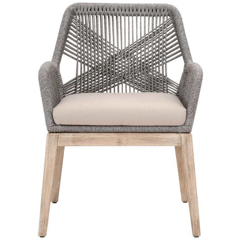 Image 1 Loom Arm Chair, Platinum Rope, Light Gray, Set of 2