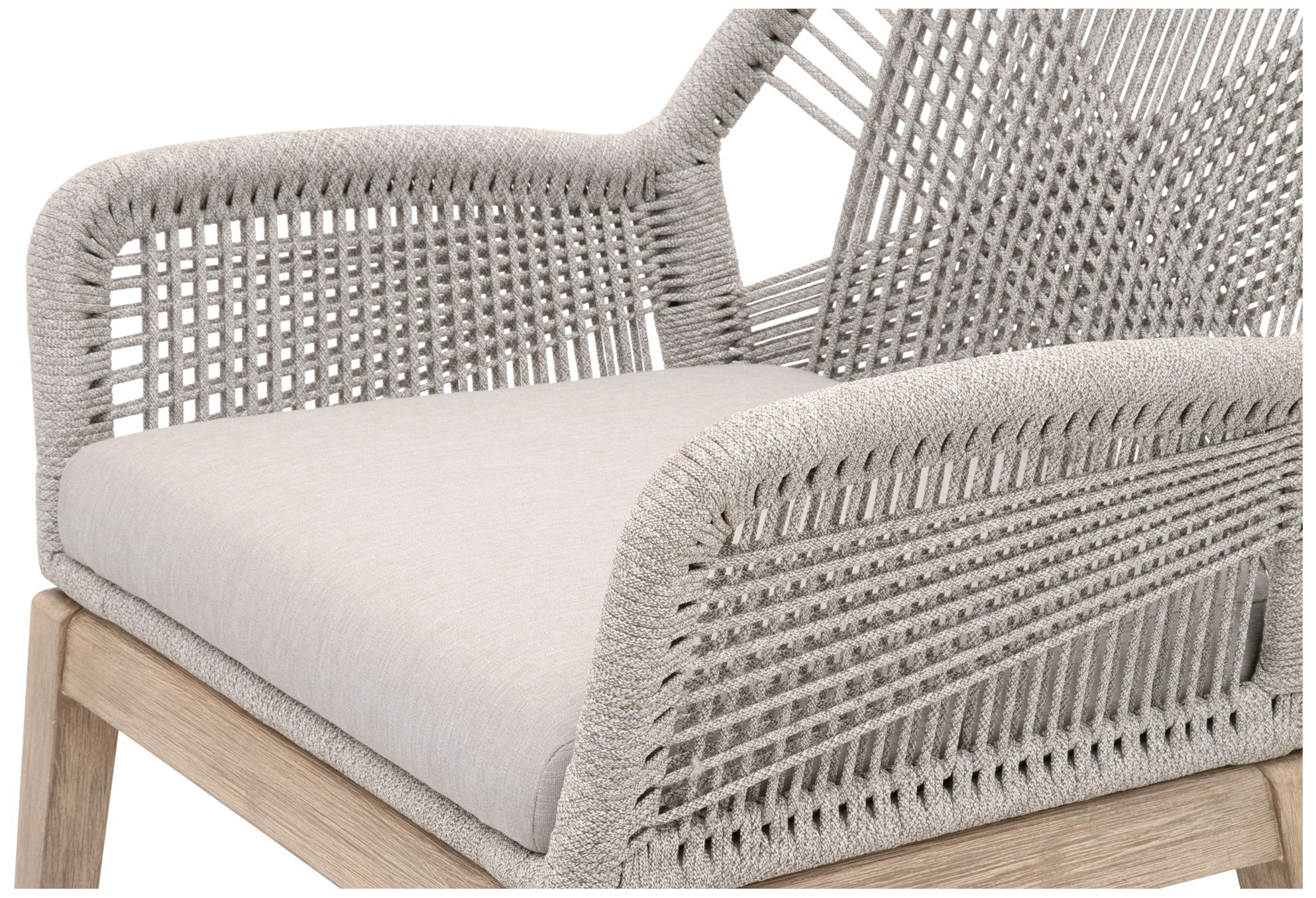 Image 3 Loom Arm Chair, Taupe & White Flat Rope, Performance Pumice, Set of 2 more views