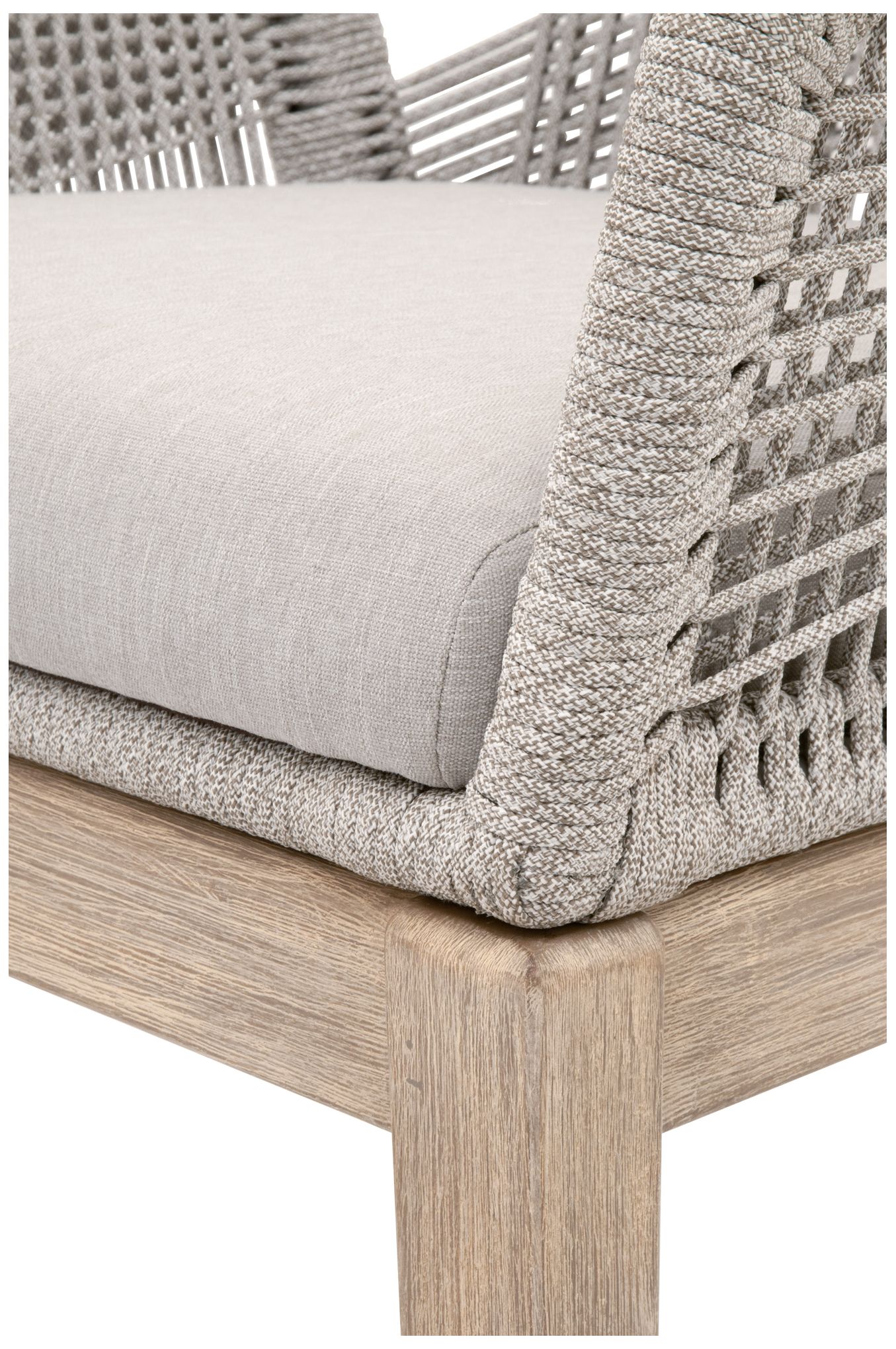 Image 4 Loom Arm Chair, Taupe & White Flat Rope, Performance Pumice, Set of 2 more views