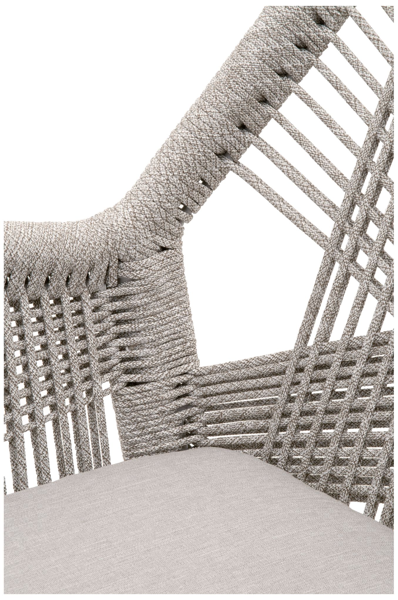 Image 5 Loom Arm Chair, Taupe & White Flat Rope, Performance Pumice, Set of 2 more views