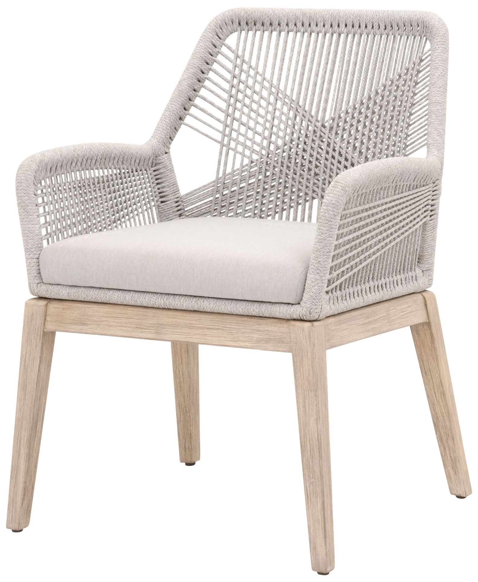 Image 6 Loom Arm Chair, Taupe & White Flat Rope, Performance Pumice, Set of 2 more views