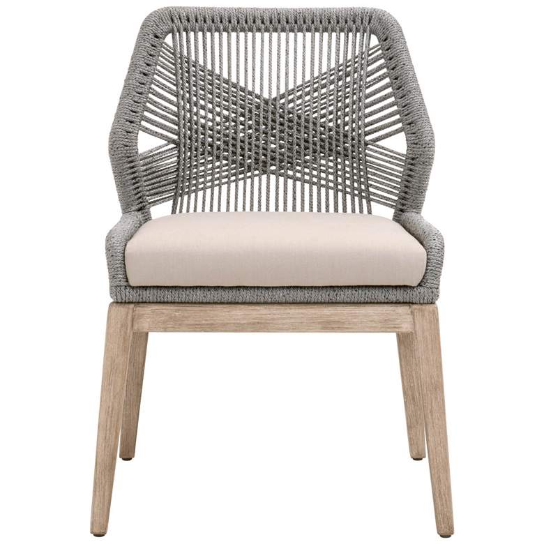 Image 1 Loom Dining Chair, Platinum Rope, Light Gray, Set of 2