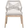 Loom Dining Chair, Taupe &#38; White Flat Rope, Performance Pumice, Set of 