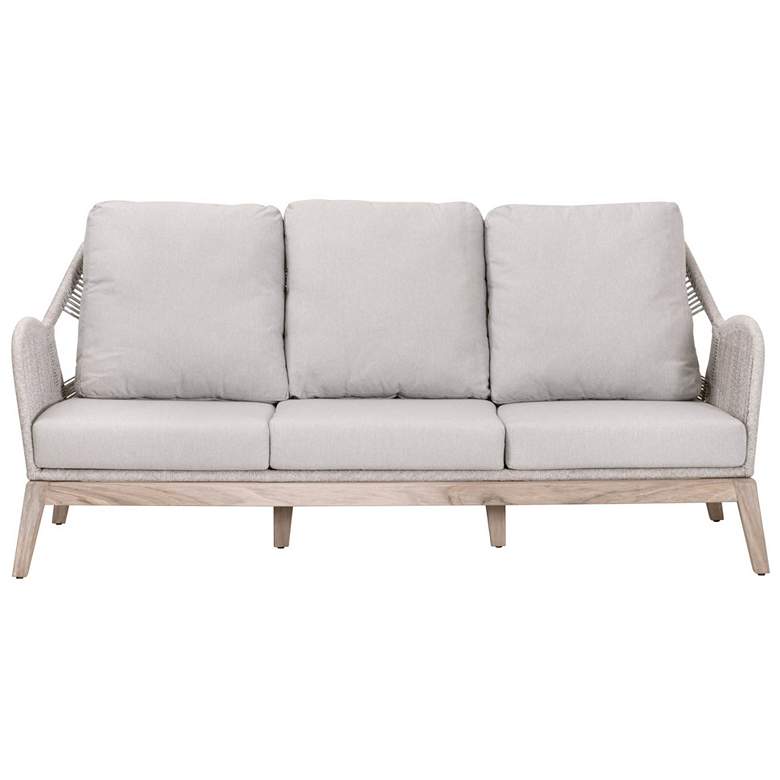 Image 1 Loom Outdoor 79" Sofa, Taupe & White Flat Rope, Performance Pumice
