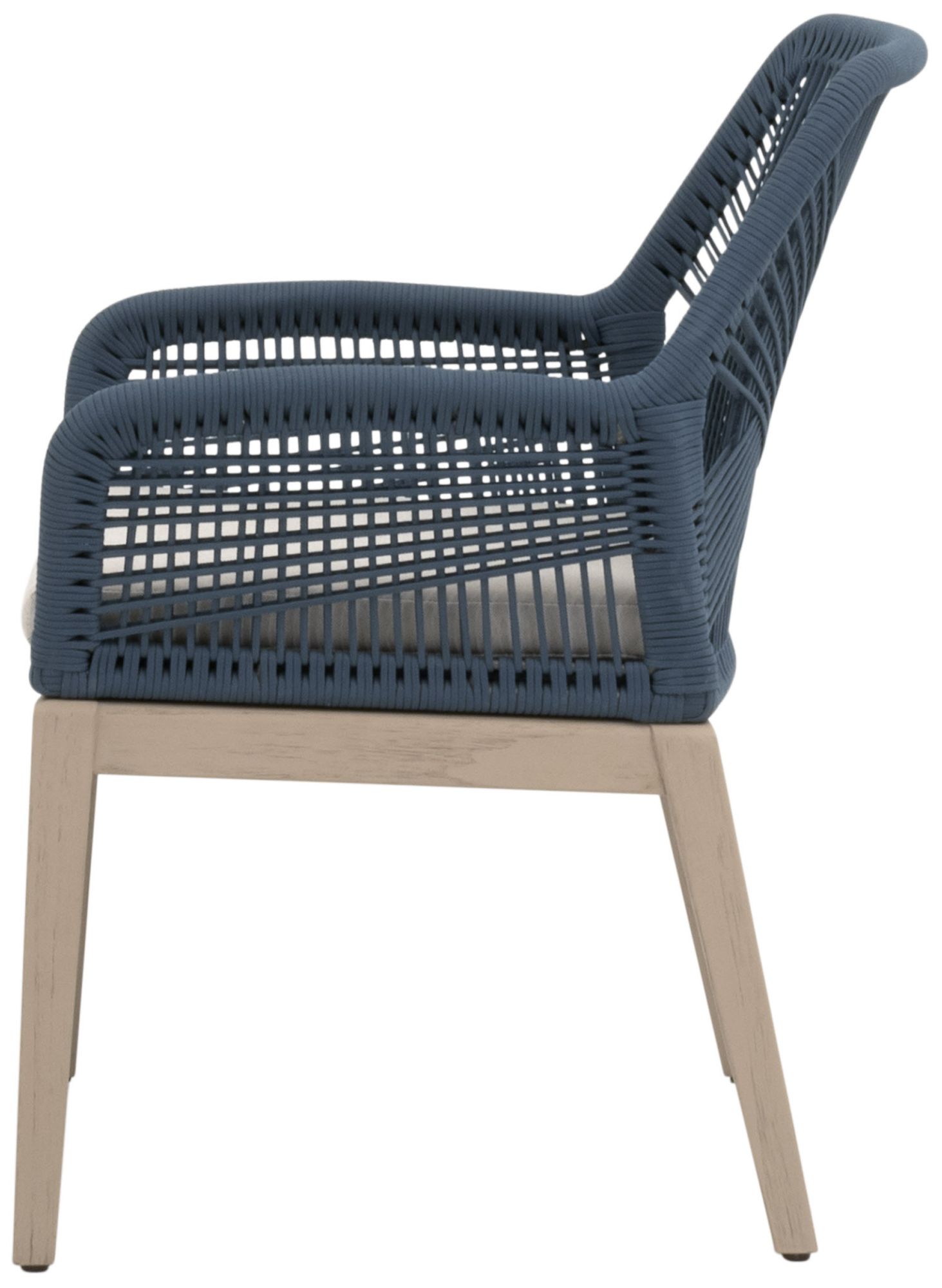 Image 3 Loom Outdoor Arm Chair, Steel Blue Flat Rope, Washed Ever Teak, Set of 2 more views