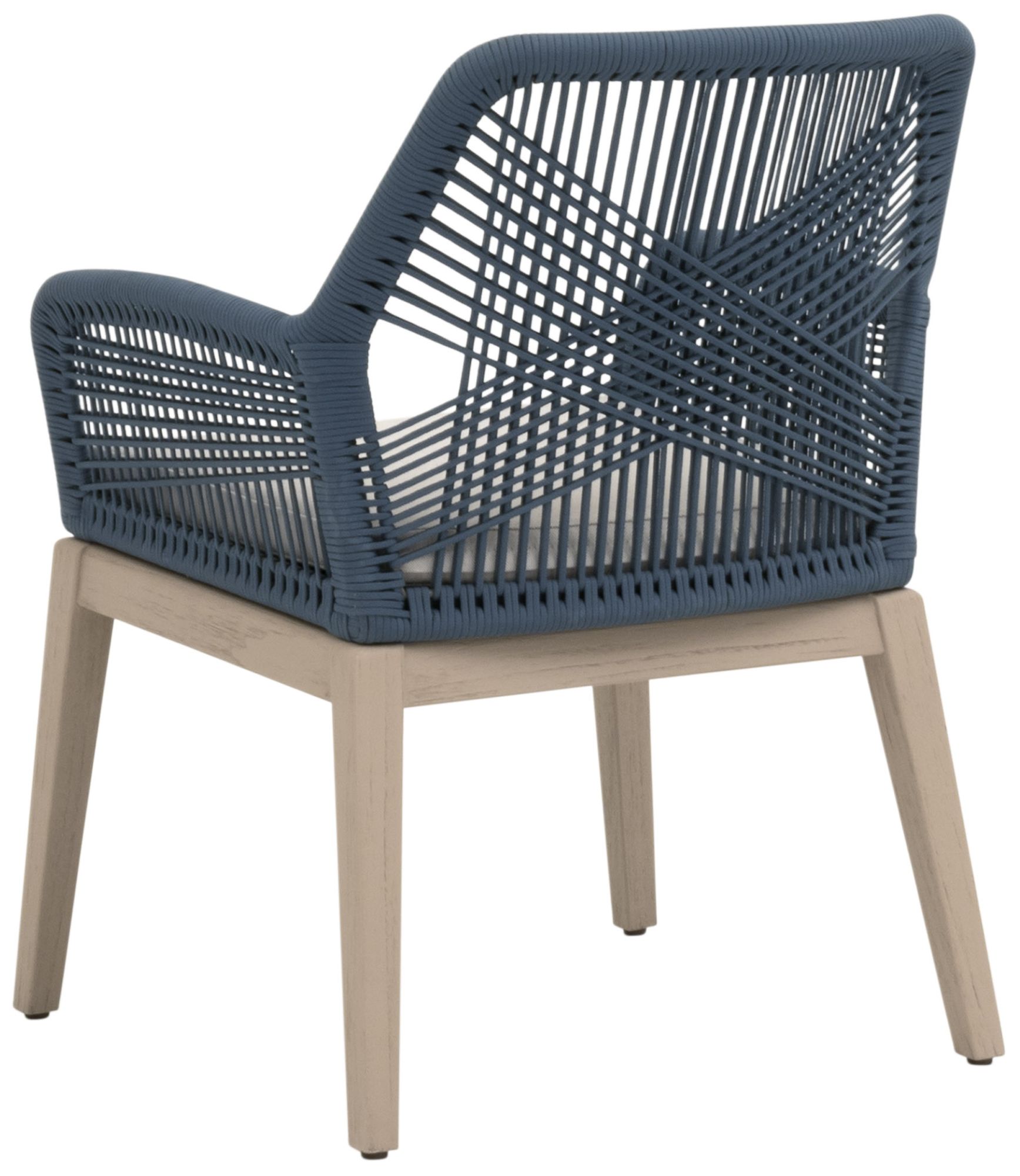 Image 4 Loom Outdoor Arm Chair, Steel Blue Flat Rope, Washed Ever Teak, Set of 2 more views