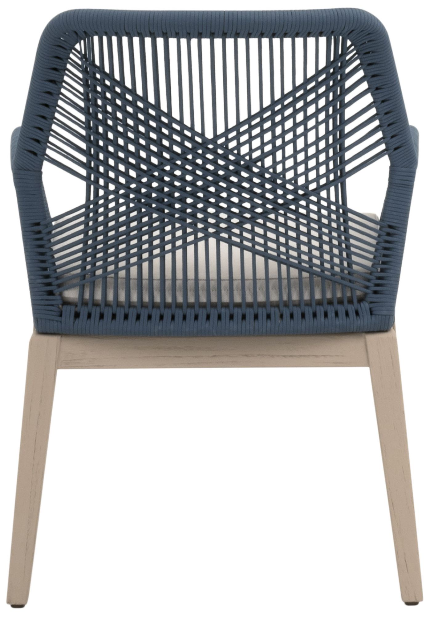 Image 5 Loom Outdoor Arm Chair, Steel Blue Flat Rope, Washed Ever Teak, Set of 2 more views