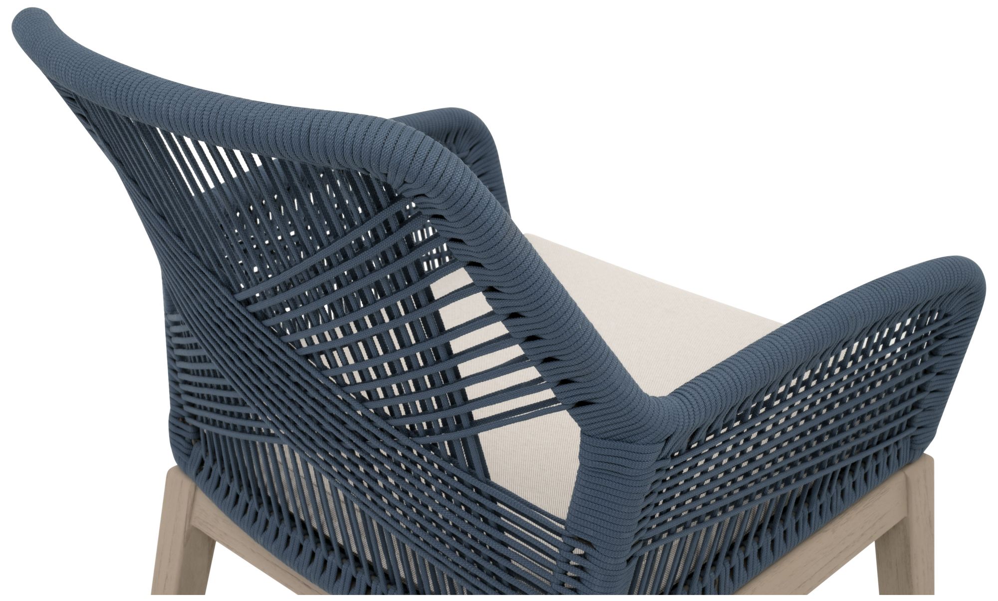 Image 6 Loom Outdoor Arm Chair, Steel Blue Flat Rope, Washed Ever Teak, Set of 2 more views
