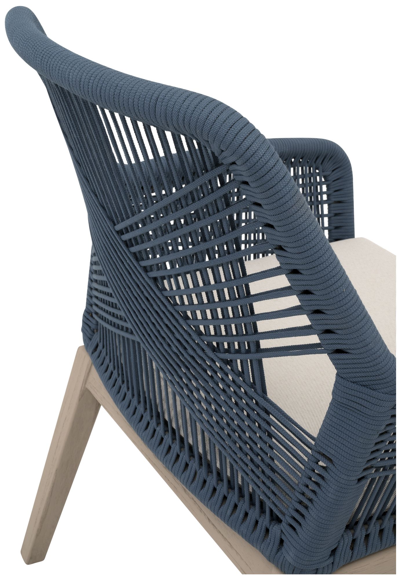 Image 7 Loom Outdoor Arm Chair, Steel Blue Flat Rope, Washed Ever Teak, Set of 2 more views