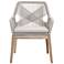 Loom Outdoor Arm Chair, Taupe & White Rope, Performance Pumice, Set of 