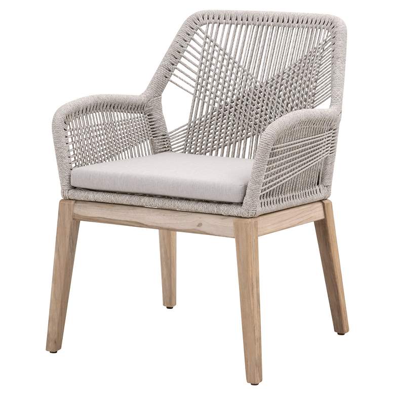 Image 2 Loom Outdoor Arm Chair, Taupe & White Rope, Performance Pumice, Set of more views