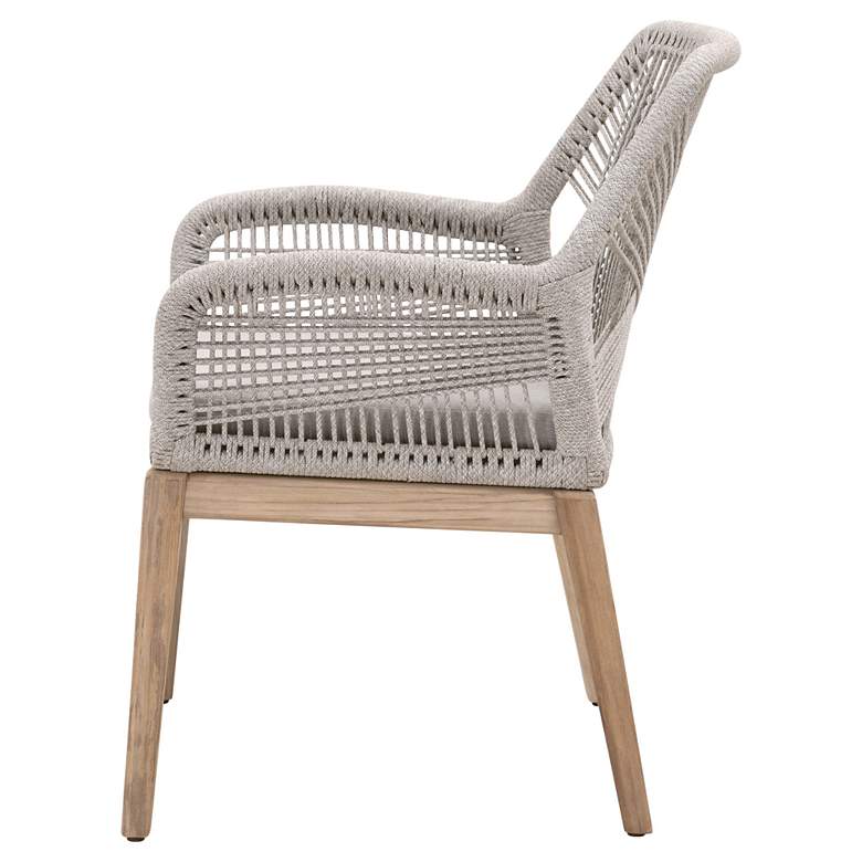 Image 3 Loom Outdoor Arm Chair, Taupe & White Rope, Performance Pumice, Set of more views