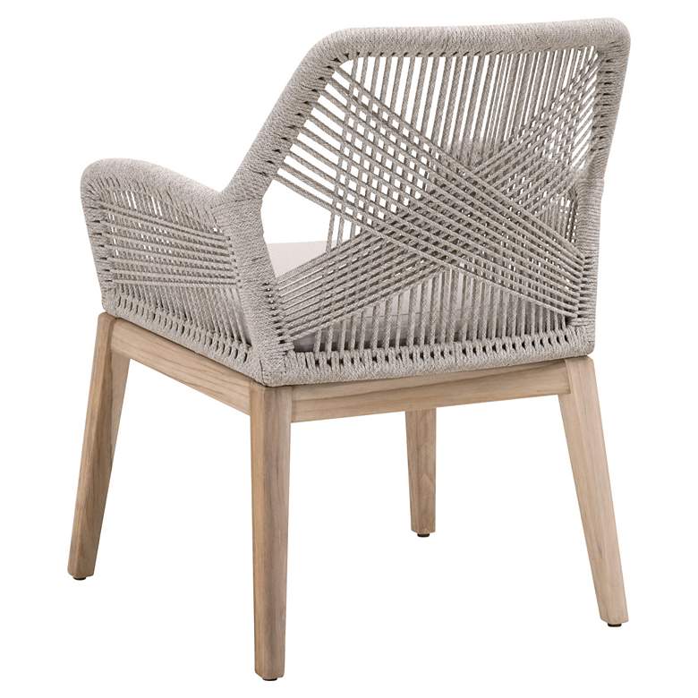 Image 4 Loom Outdoor Arm Chair, Taupe & White Rope, Performance Pumice, Set of more views