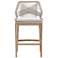 Loom Outdoor Barstool, Taupe & White Flat Rope, Performance Pumice