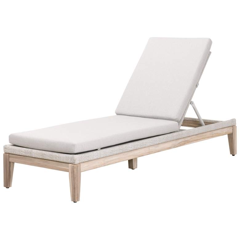 Image 1 Loom Outdoor Chaise Lounge, Taupe & White Flat Rope, Performance Pumice