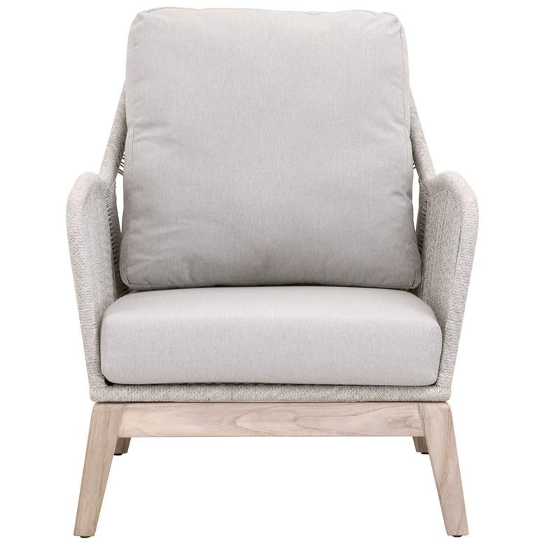 Image 1 Loom Outdoor Club Chair, Taupe & White Flat Rope, Performance Pumice