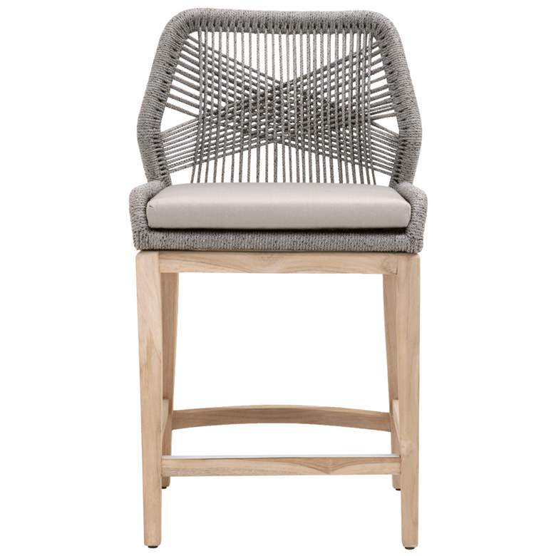 Image 1 Loom Outdoor Counter Stool, Platinum Rope, Performance Smoke Gray
