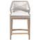 Loom Outdoor Counter Stool, Taupe & White Flat Rope, Performance Pumice