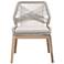 Loom Outdoor Dining Chair, Taupe & White Flat Rope, Set of 2