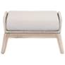 Loom Outdoor Footstool, Taupe &#38; White Flat Rope, Performance Pumice