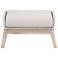 Loom Outdoor Footstool, Taupe & White Flat Rope, Performance Pumice