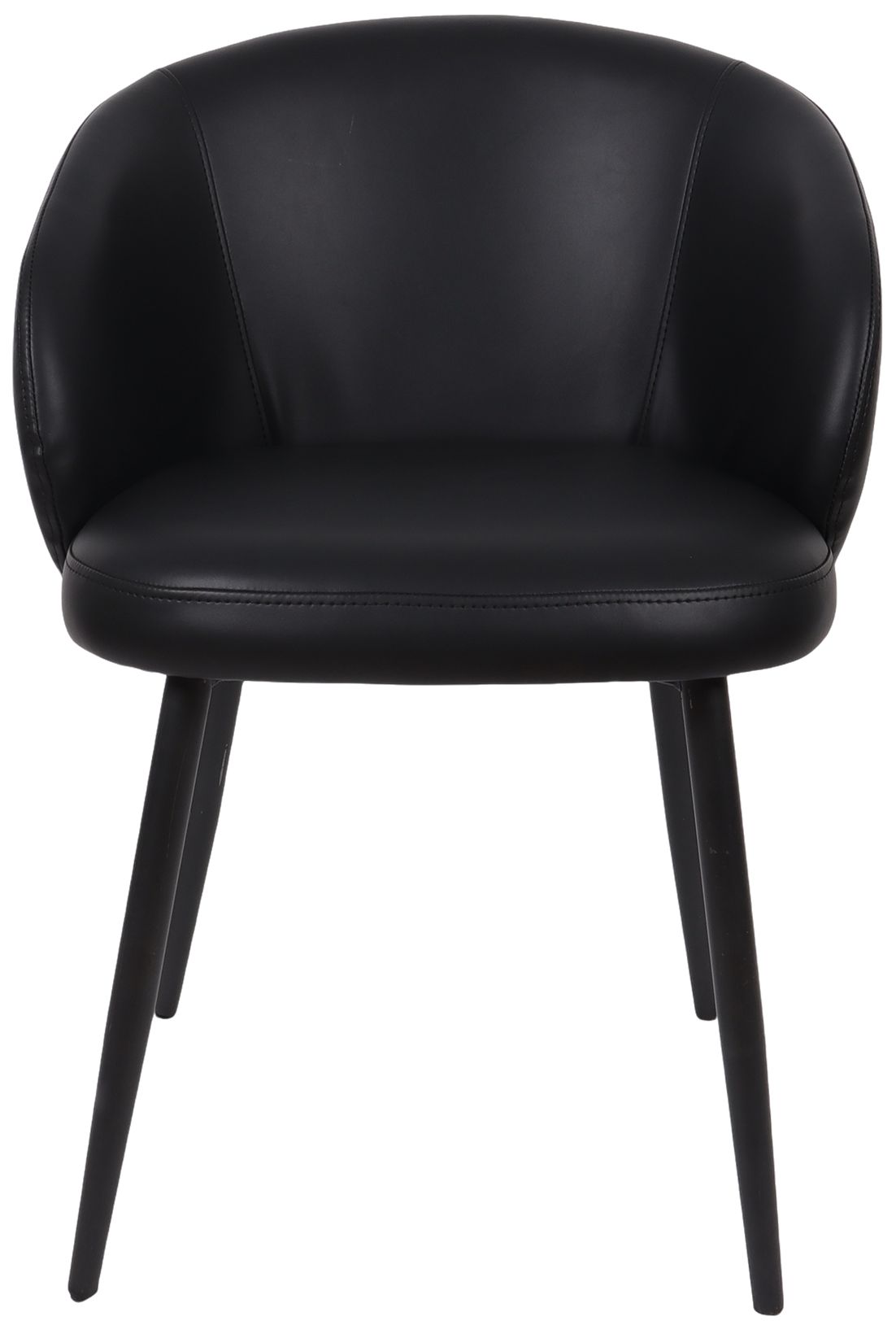 Image 7 Looma Modern Vegan Leather Metal Side Chair in Black - Set of 2 more views