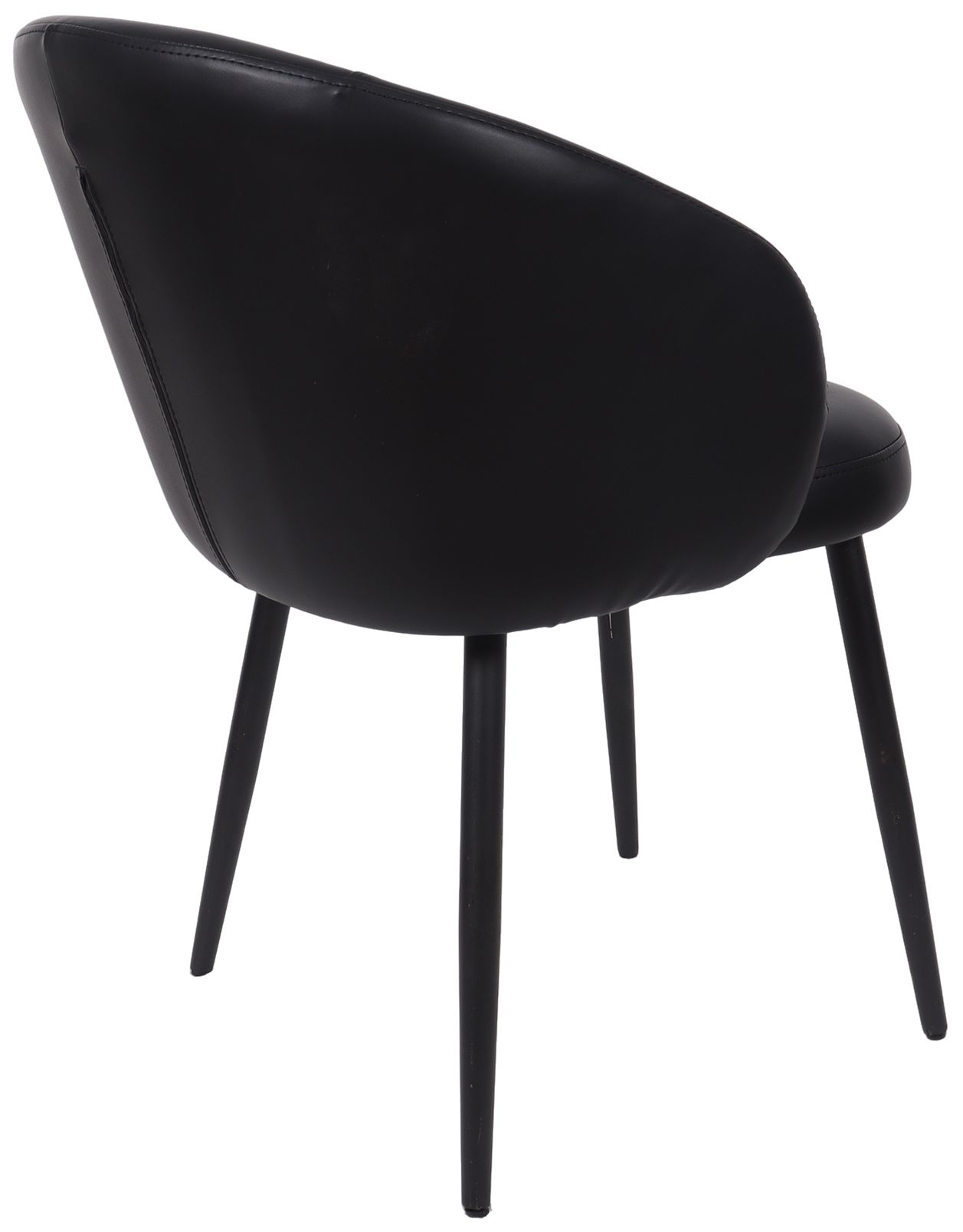 Looma Modern Vegan Leather Metal Side Chair in Black - Set of 2