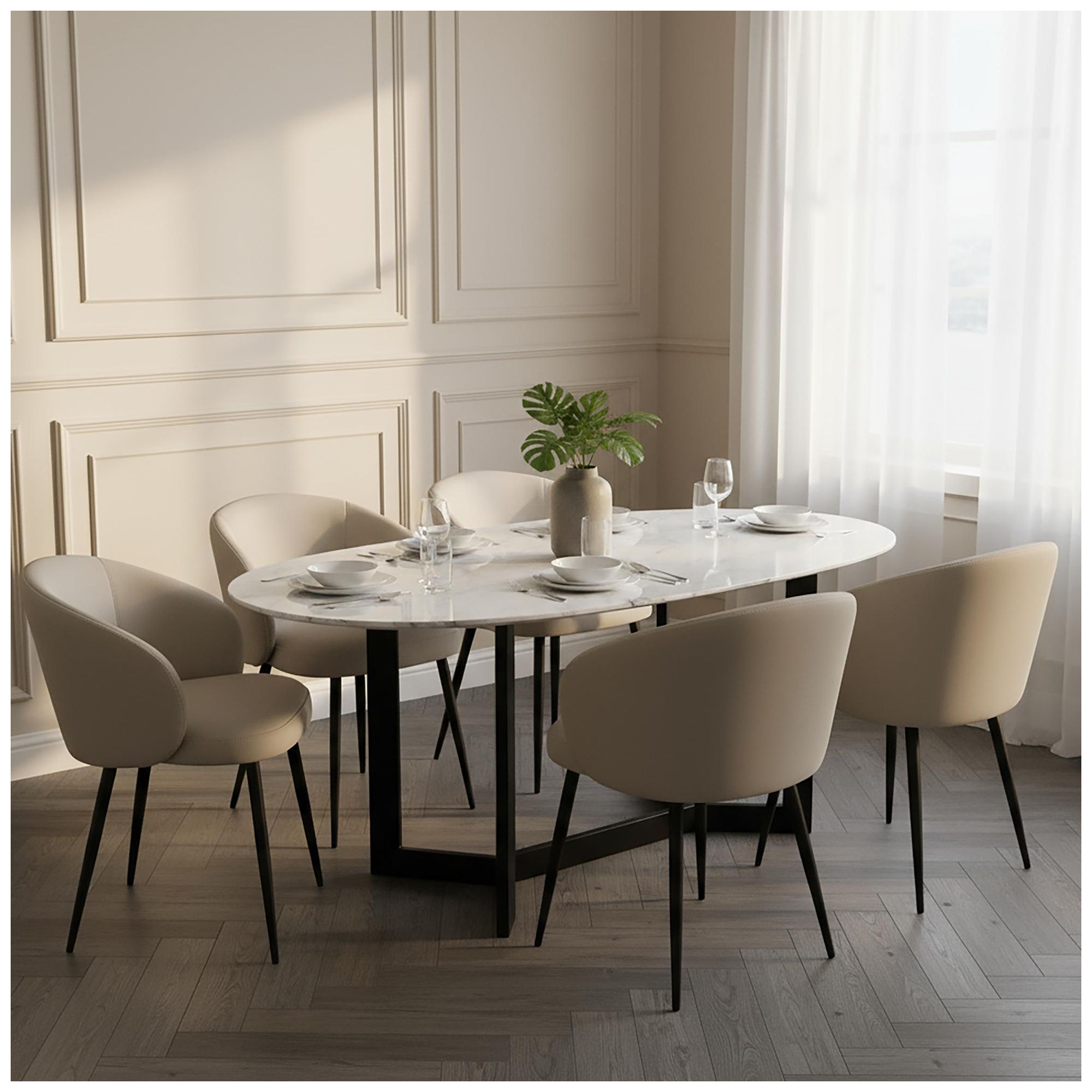 Image 3 Looma Modern Vegan Leather Metal Side Chair in Stone Gray - Set of 2 more views