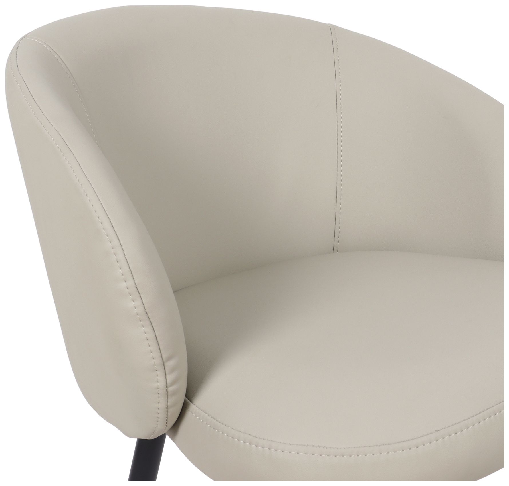 Image 6 Looma Modern Vegan Leather Metal Side Chair in Stone Gray - Set of 2 more views