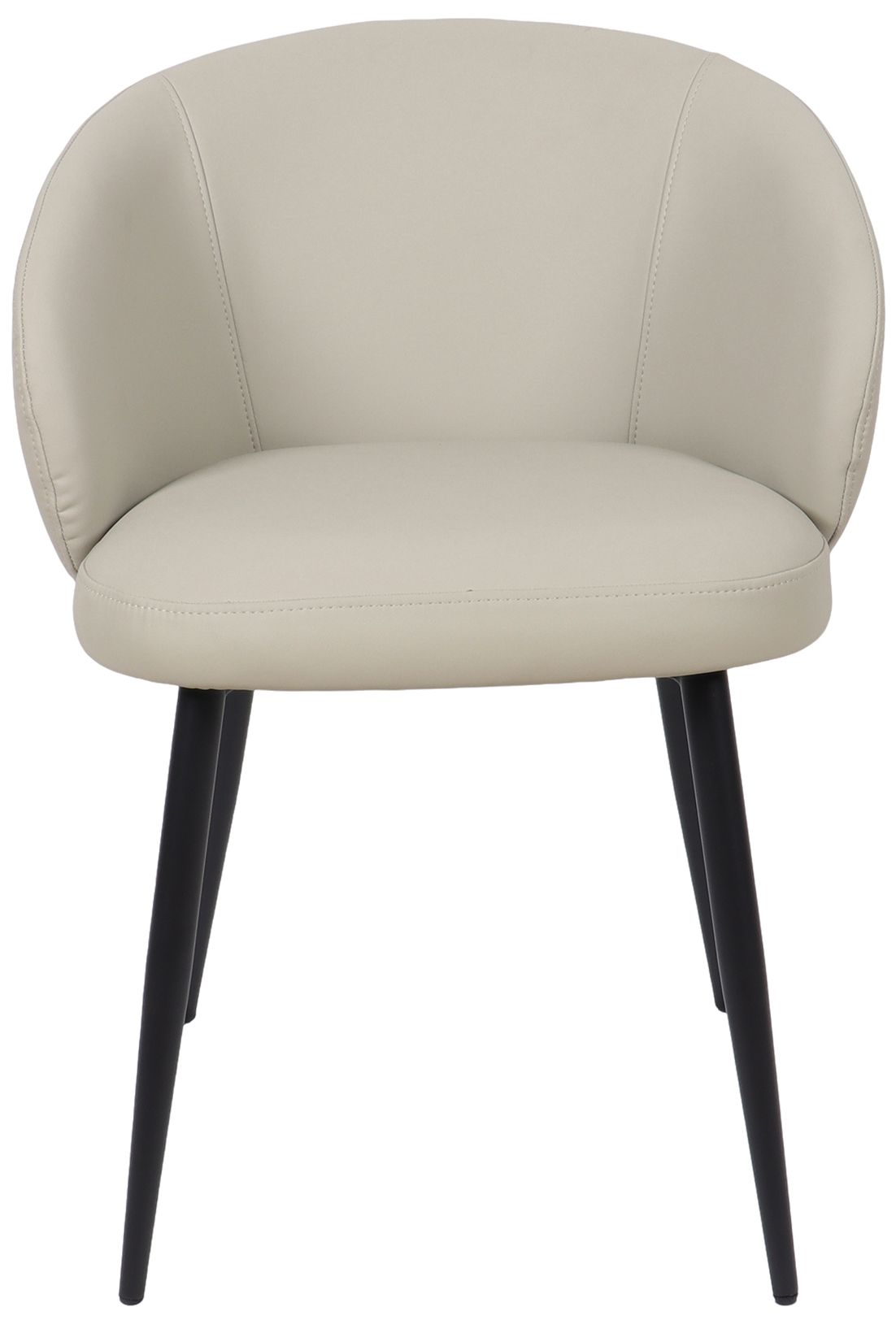 Image 7 Looma Modern Vegan Leather Metal Side Chair in Stone Gray - Set of 2 more views