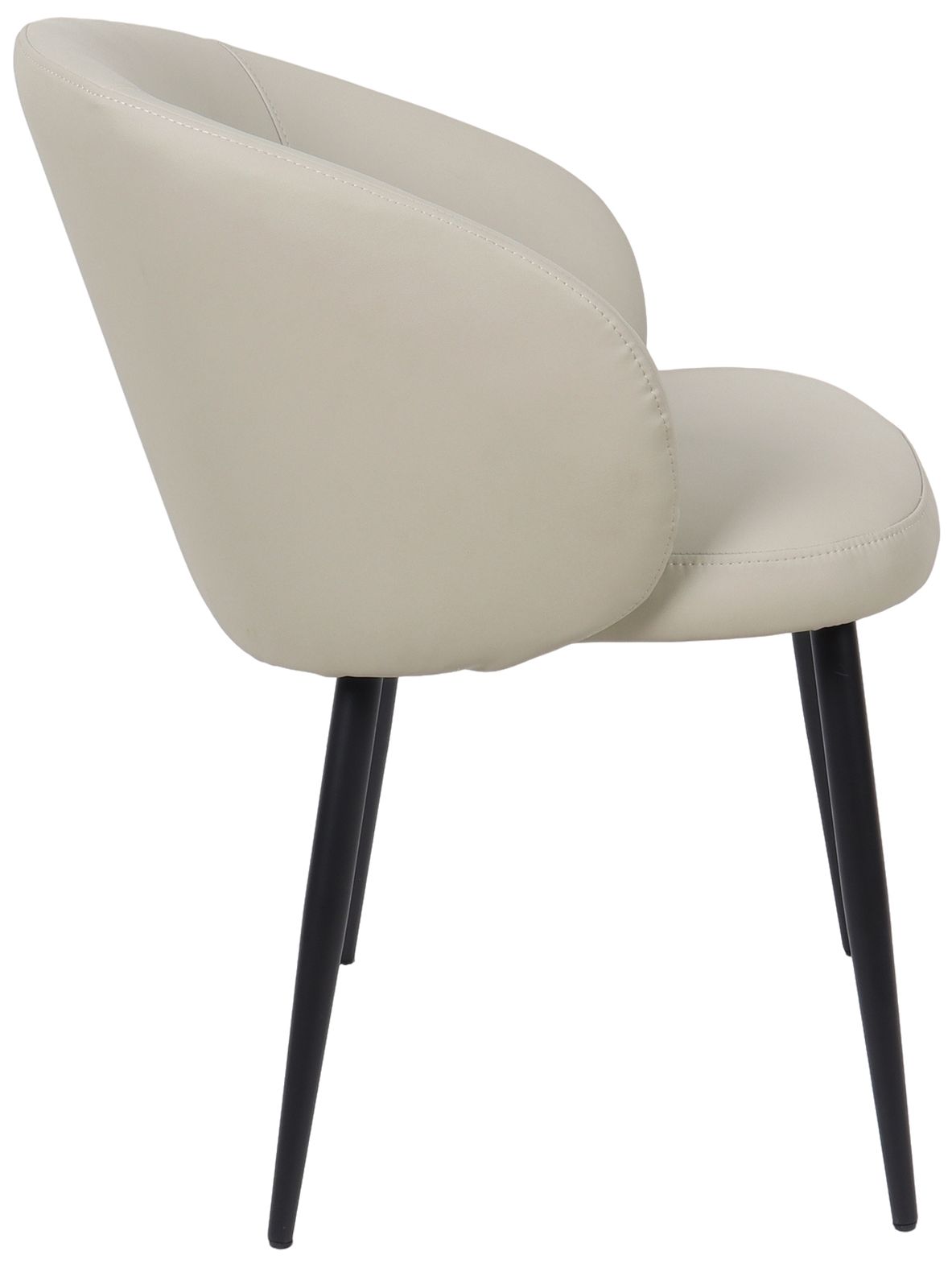 Looma Modern Vegan Leather Metal Side Chair in Stone Gray - Set of 2