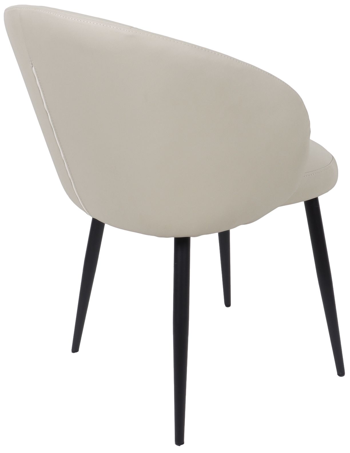 Looma Modern Vegan Leather Metal Side Chair in Stone Gray - Set of 2