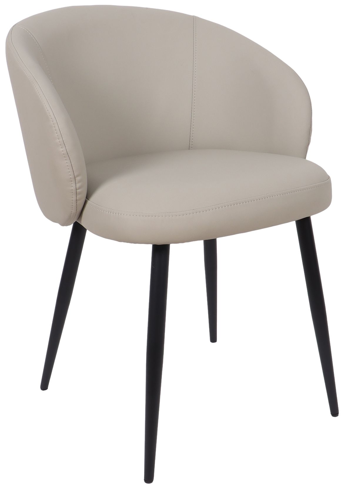 Looma Modern Vegan Leather Metal Side Chair in Stone Gray - Set of 2