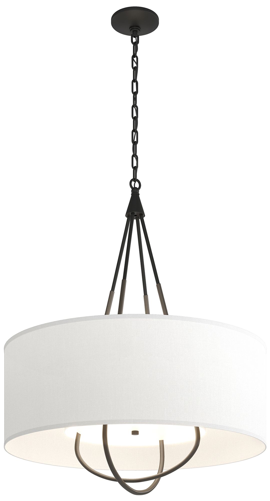 Loop Pendant Black Finish Dark Smoke Accents Natural Anna Made to Order
