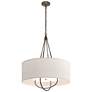 Loop Pendant - Bronze Finish - Dark Smoke Accents - Flax Shade