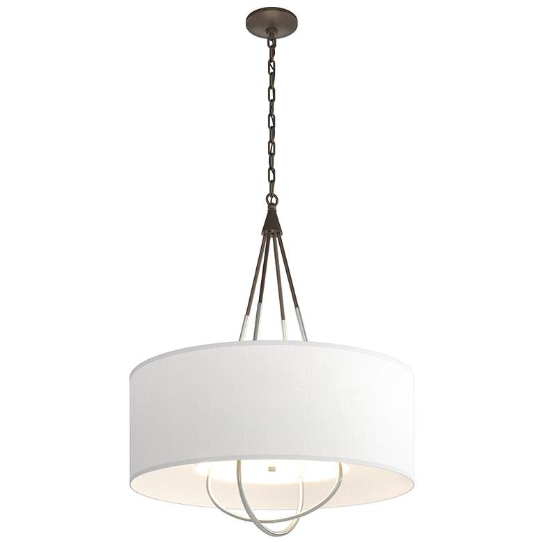 Image 1 Loop Pendant - Bronze Finish - Platinum Accents - Natural Anna Shade