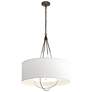 Loop Pendant - Bronze Finish - Platinum Accents - Natural Anna Shade