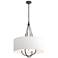 Loop Pendant - Dark Smoke Finish - Black Accents - Natural Anna Shade