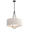 Loop Pendant - Dark Smoke Finish - Soft Gold Accents - Flax Shade