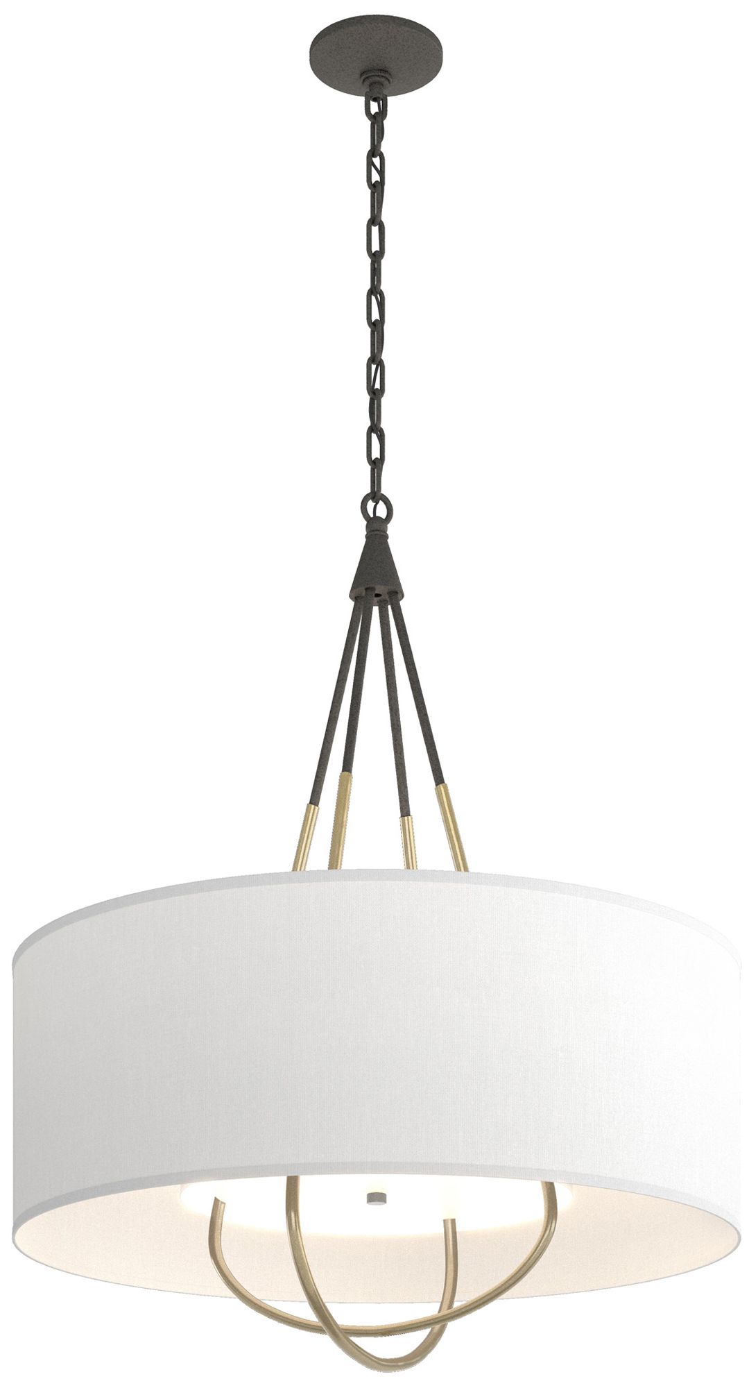 Loop Pendant - Iron - Modern Brass - Anna Shade - Made to Order