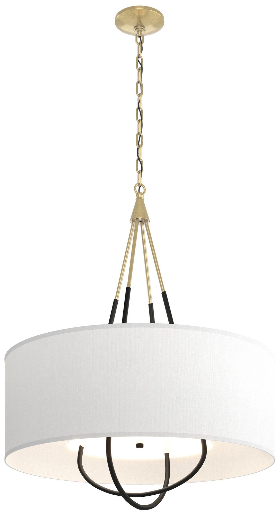 Loop Pendant - Modern Brass - Black - Anna Shade - Made to Order